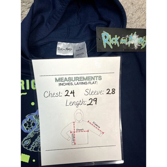 Cartoon Network Rick & Morty Spaceship Hoodie Spacecore Streetwear Fan SZ L:NWT - Picture 8 of 9